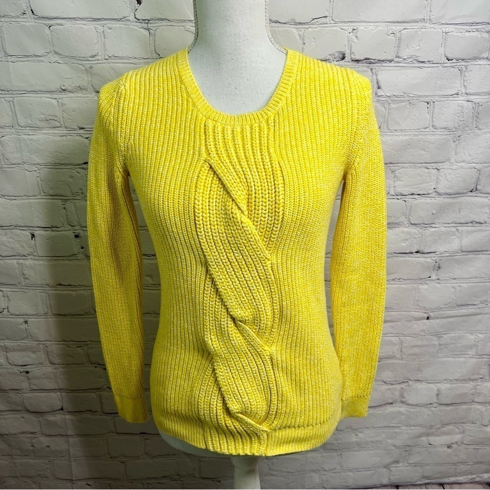 TALBOTS Bright Yellow Cotton Sweater XS